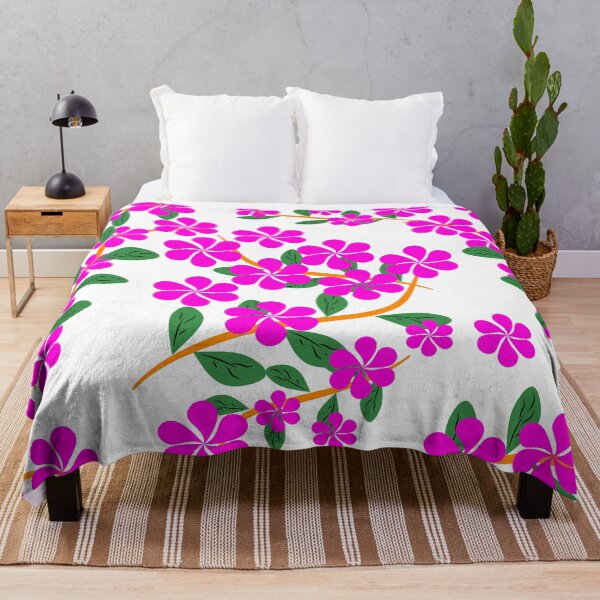 Item preview, Modern Tropical Pink Flower Seamless Vector Pattern with Floral Branches for Fabric and Wallpaper designed and sold by Ei-Ei.