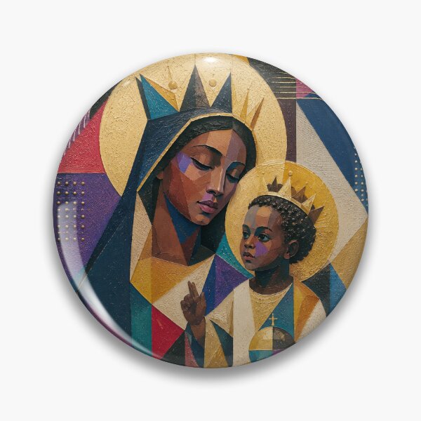 Item preview,  Black Madonna with Jesus painting. designed and sold by GalleryKauffeld.