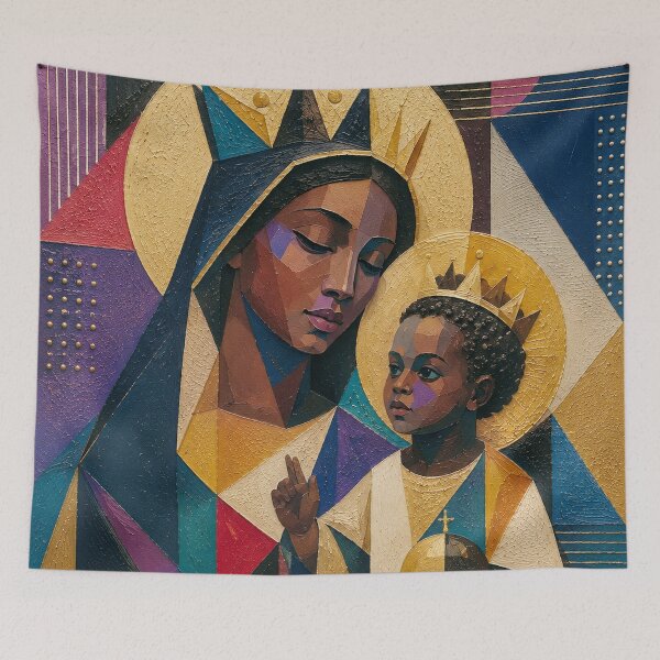 Item preview,  Black Madonna with Jesus painting. designed and sold by GalleryKauffeld.