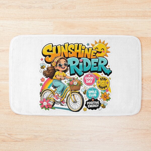 Item preview, SUNSHINE RIDER Graffiti Sticker PNG | Cute Girl on Bicycle | Colorful Summer Aesthetic | Happy Cycling Vinyl Decal designed and sold by Stylestickers55.
