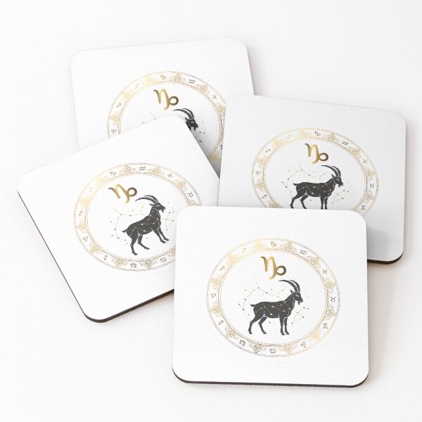 Item preview, Capricorn Constellation Goat Gold Frame designed and sold by Zodiac Celestial Art.