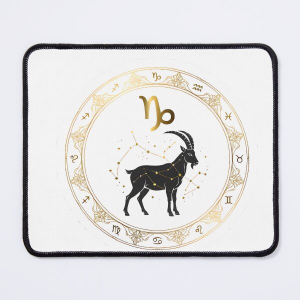 Item preview, Capricorn Constellation Goat Gold Frame designed and sold by Zodiac Celestial Art.