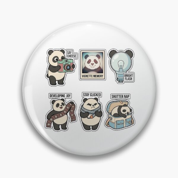 Item preview, Retro Panda Plastic Camera Sticker Pack - Vintage Film & Vignette Puns designed and sold by SimpleP.