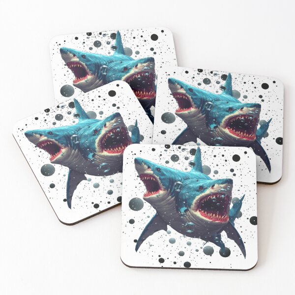 Item preview, Conjoined Great White Shark Twins Sea Horror Ocean designed and sold by GooGoblin.