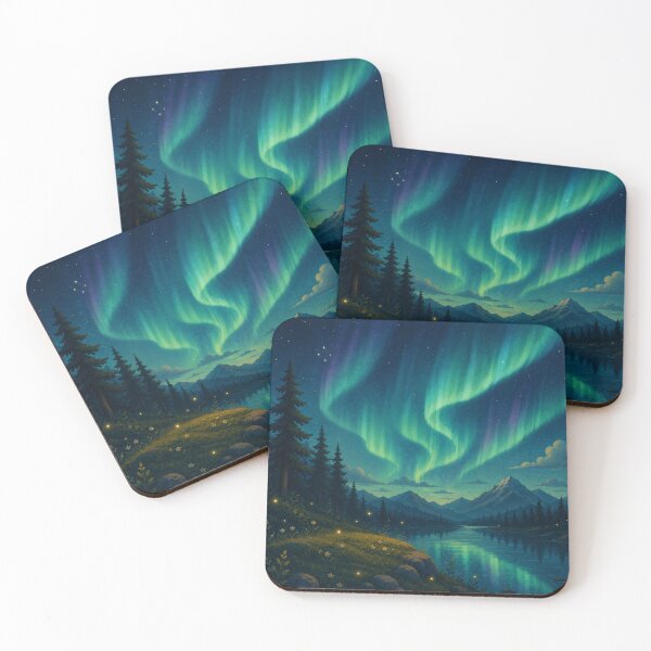 Item preview, Aurora Dreams – Landscape with Northern Lights | Nature and Fantasy Illustration designed and sold by Goodthingstree.