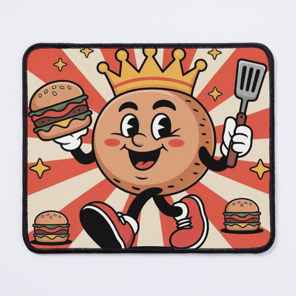 Item preview, Burger Royalty Retro Fast Food Mascot designed and sold by SorenHalwick21.