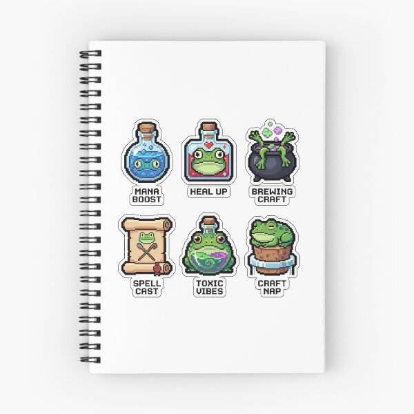 Item preview, Vintage Frog Magic Potion Sticker Pack - Retro Game Item & Brew Puns designed and sold by SimpleP.