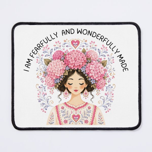 Item preview, I Am Fearfully And Wonderfully Made Affirmation Scandinavian Art designed and sold by ThePinkProject.