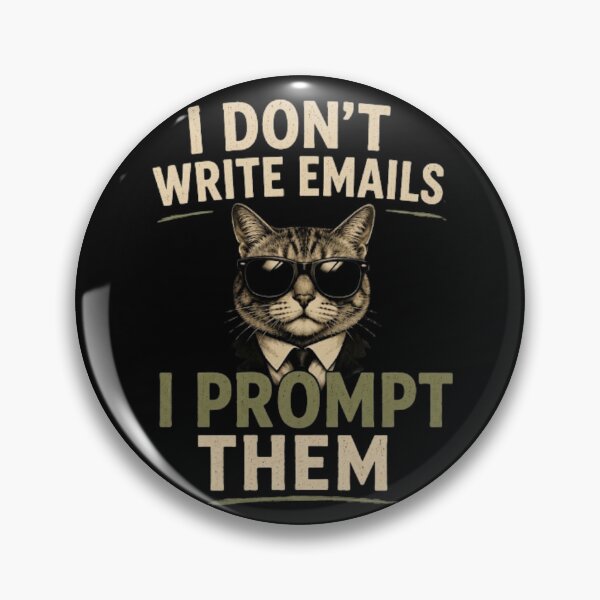 Item preview, I Don't Write Emails I Prompt Them – Funny AI Cat Office Humor designed and sold by Made You Smirk.