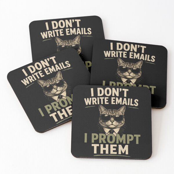 Item preview, I Don't Write Emails I Prompt Them – Funny AI Cat Office Humor designed and sold by Made You Smirk.
