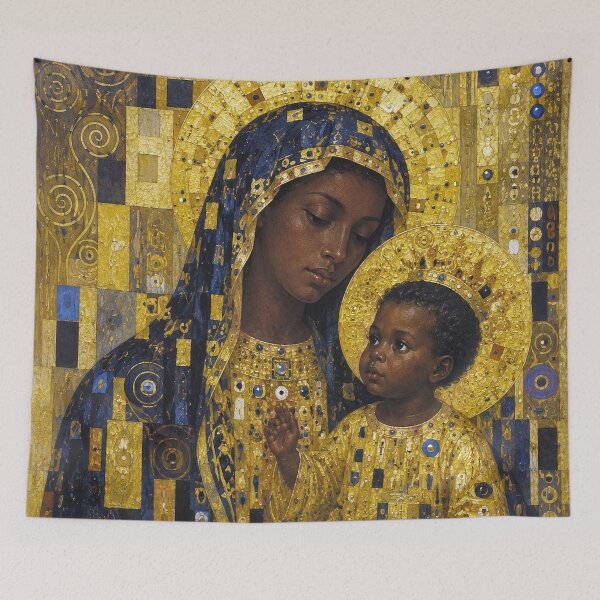 Item preview,  Black Madonna with Jesus painting. designed and sold by GalleryKauffeld.