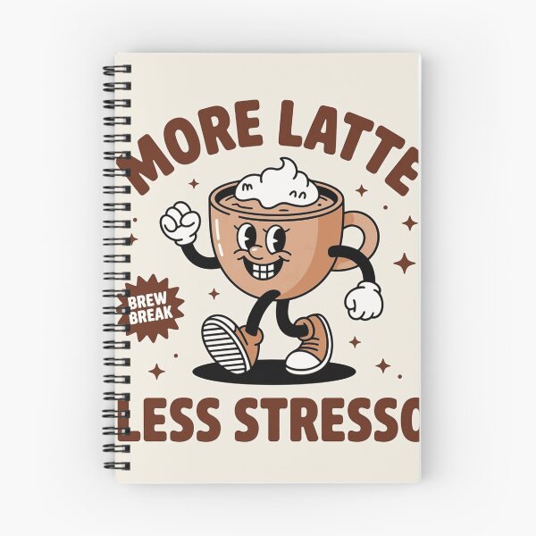 Item preview, More Latte Less Stresso Funny Coffee Cartoon designed and sold by SorenHalwick21.