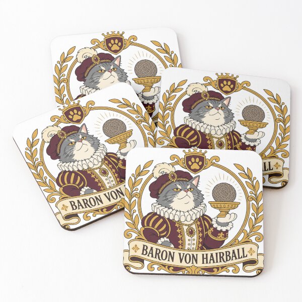 Item preview, Baron Von Hairball – Funny Aristocratic Cat Vintage Renaissance Parody Art designed and sold by Shabrinox.