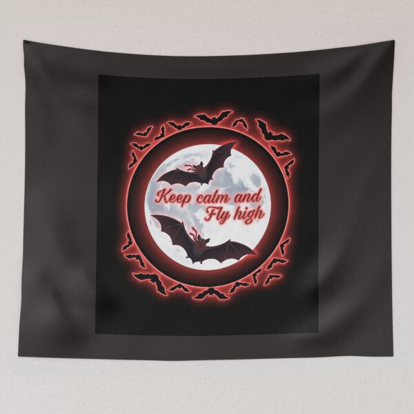 Item preview, Keep Calm and Fly High Bats with Moon designed and sold by Witch Joseph.