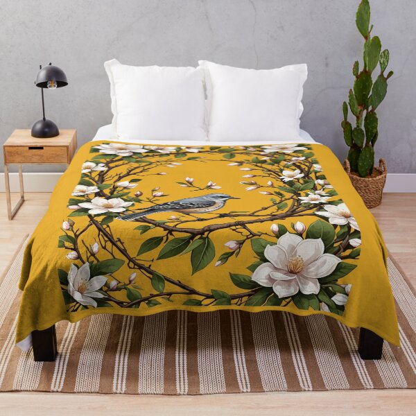 Item preview, Mississippi Northern Mockingbird And Magnolia Flowers designed and sold by taiche.