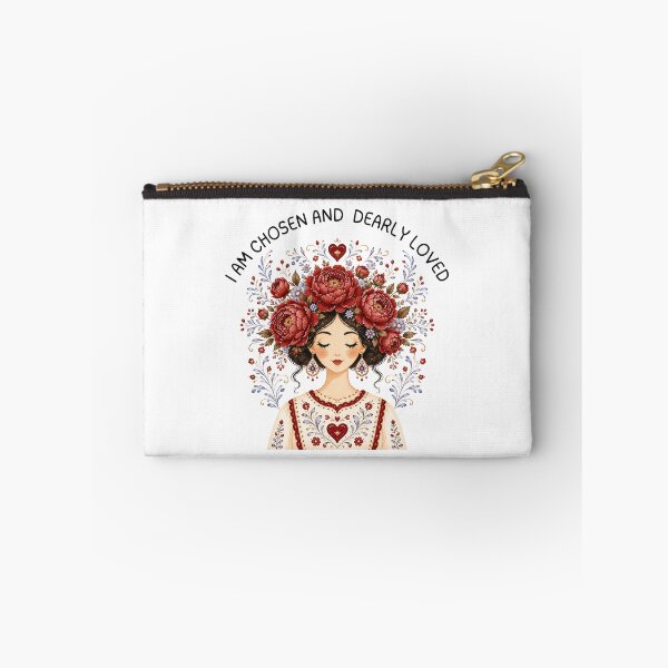 Item preview, I Am Chosen and Dearly Loved Faith-based Affirmations Scandinavian Folk Art Style designed and sold by ThePinkProject.
