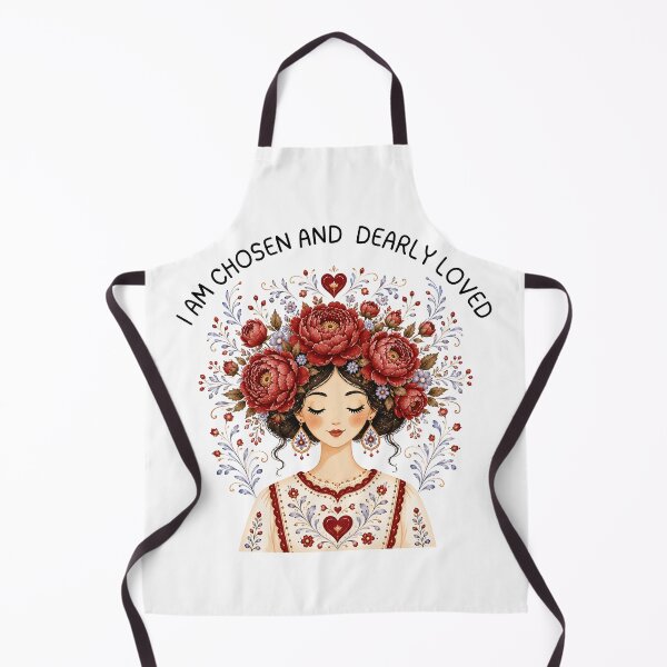 Item preview, I Am Chosen and Dearly Loved Faith-based Affirmations Scandinavian Folk Art Style designed and sold by ThePinkProject.