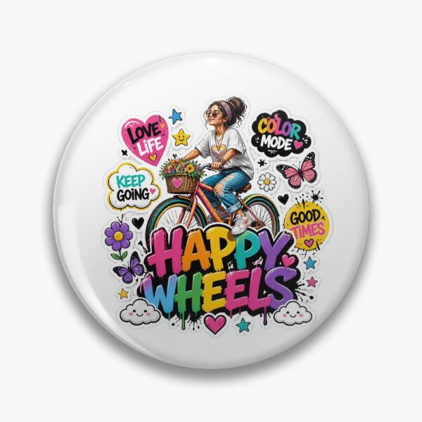 Item preview, HAPPY WHEELS Graffiti Sticker PNG | Cute Bicycle Girl Aesthetic | Colorful Retro Cycling Vinyl Decal | Kawaii Bike Art for Laptop, Water Bottle & Journal designed and sold by Stylestickers55.