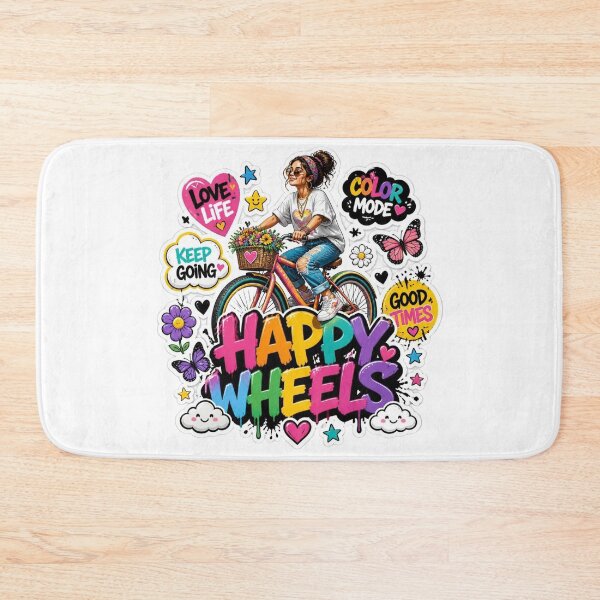 Item preview, HAPPY WHEELS Graffiti Sticker PNG | Cute Bicycle Girl Aesthetic | Colorful Retro Cycling Vinyl Decal | Kawaii Bike Art for Laptop, Water Bottle & Journal designed and sold by Stylestickers55.