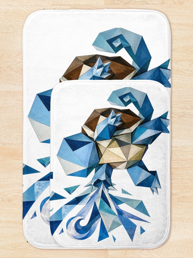 Thumbnail 5 of 6, Bath Mat, Squ Cubism designed and sold by FeelTheDrawing.