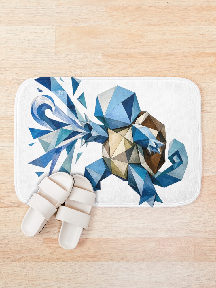 Thumbnail 1 of 6, Bath Mat, Squ Cubism designed and sold by FeelTheDrawing.