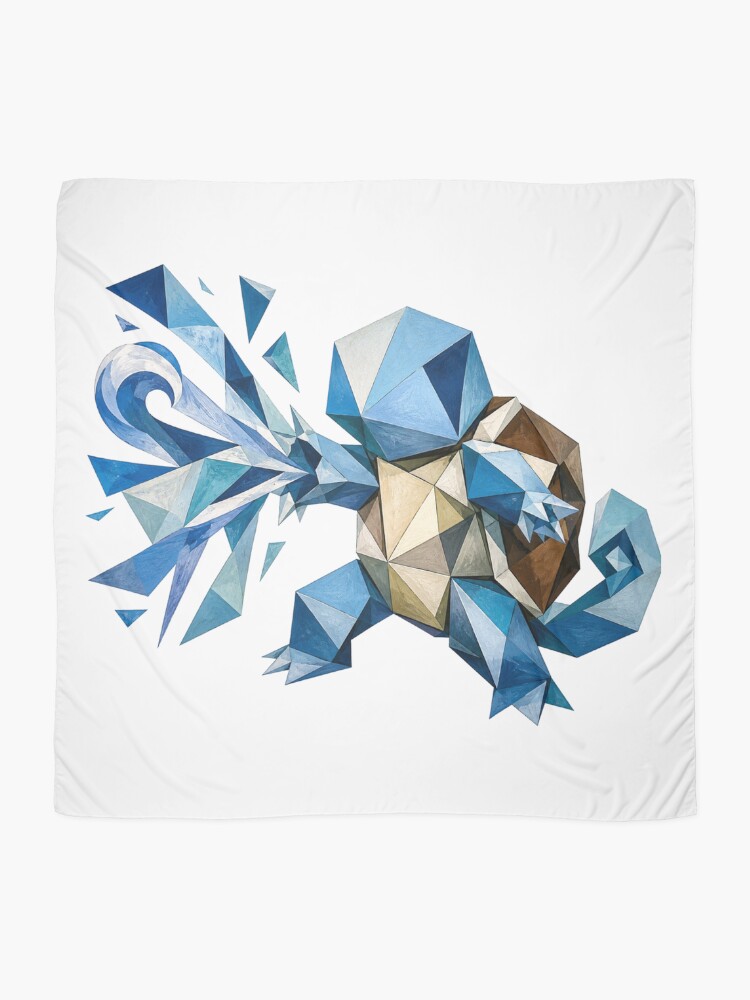 Thumbnail 2 of 3, Scarf, Squ Cubism designed and sold by FeelTheDrawing.