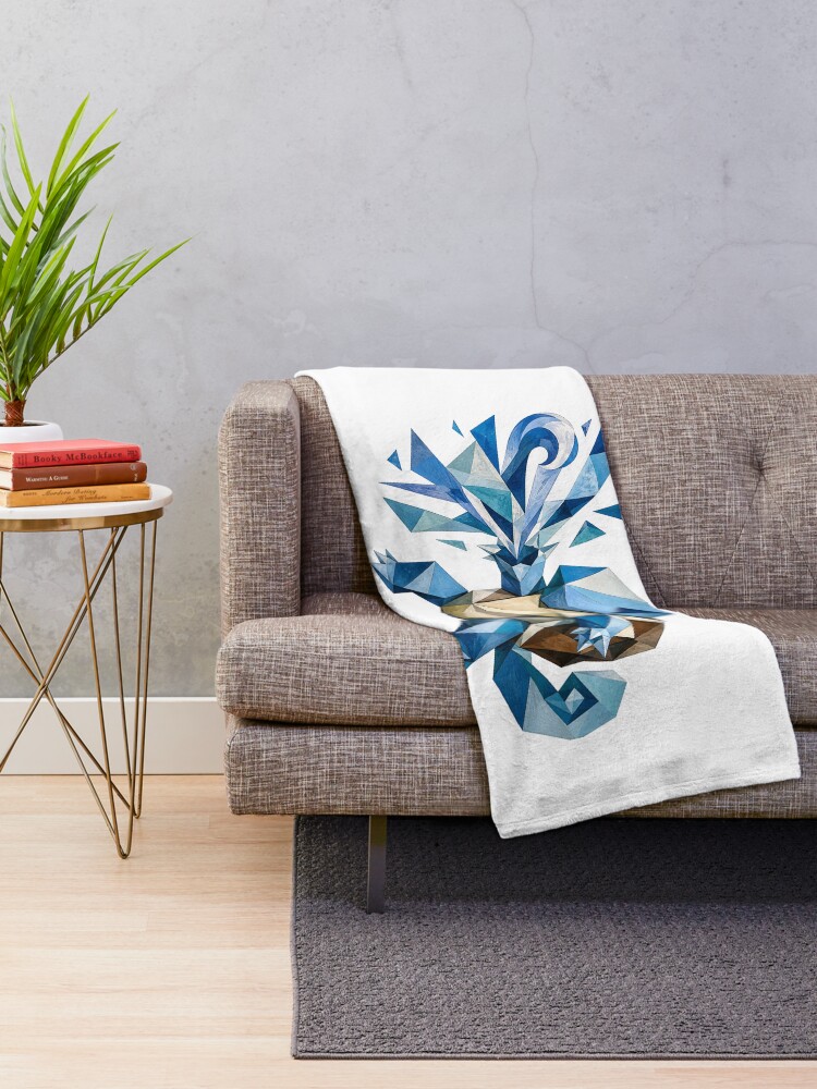 Thumbnail 2 of 6, Throw Blanket, Squ Cubism designed and sold by FeelTheDrawing.