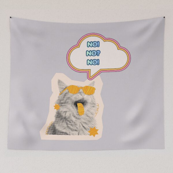 Item preview, Cat No! No? No! Funny Disco Vintage Cat! designed and sold by DSoriaDesign.