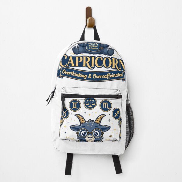 Item preview, Capricorn Overthinking Overcaffeinated Goat Humor designed and sold by Zodiac Celestial Art.