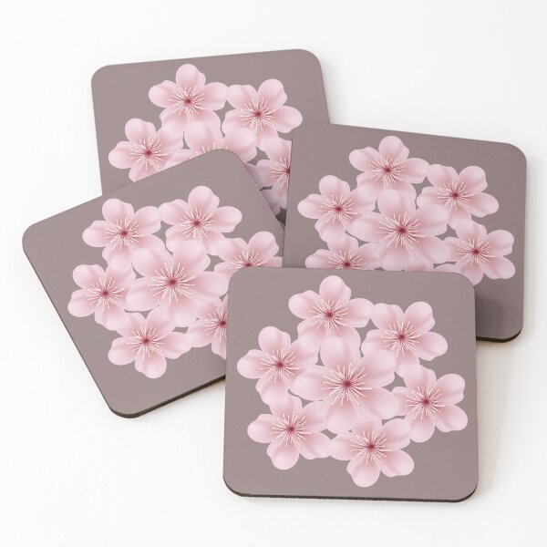 Item preview, Pink Cherry Blossom on Mauve | Vintage Japanese Sakura Floral Pattern designed and sold by ​Jyoti Digital Artist.