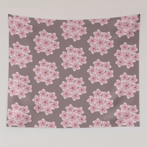 Item preview, Pink Cherry Blossom on Mauve | Vintage Japanese Sakura Floral Pattern designed and sold by ​Jyoti Digital Artist.