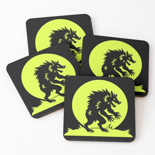 Item preview, Full Moon Werewolf Silhouette Neon designed and sold by DredMuunStudios.