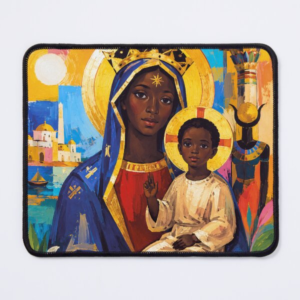 Item preview, Black Madonna with Jesus painting. designed and sold by GalleryKauffeld.