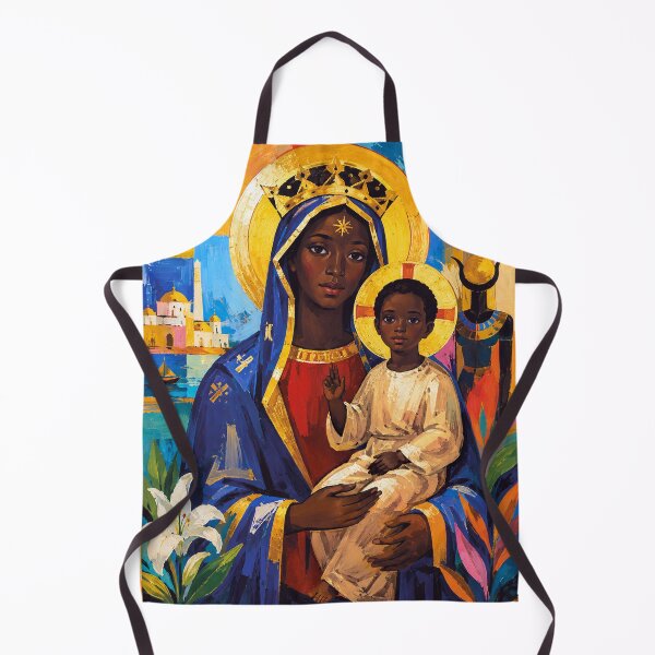 Item preview, Black Madonna with Jesus painting. designed and sold by GalleryKauffeld.