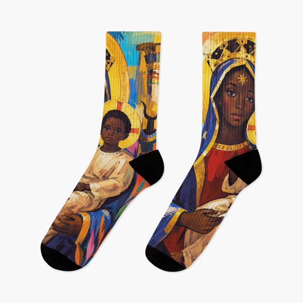 Item preview, Black Madonna with Jesus painting. designed and sold by GalleryKauffeld.