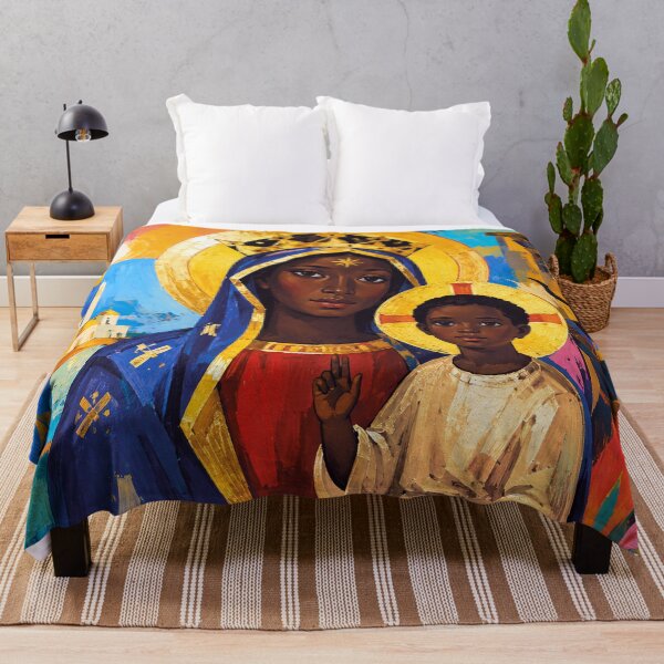 Item preview, Black Madonna with Jesus painting. designed and sold by GalleryKauffeld.