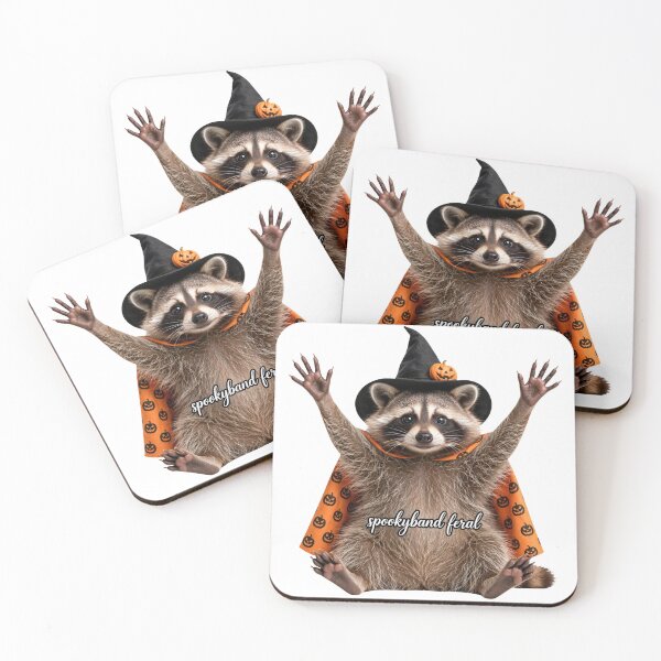 Item preview, Feral but festive raccoon halloween tis the season designed and sold by Yellowriversss.