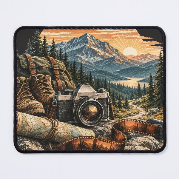 Item preview, Where Every Trail Becomes a Story | Vintage Film Camera Mountain Adventure designed and sold by Golden Era Studio.