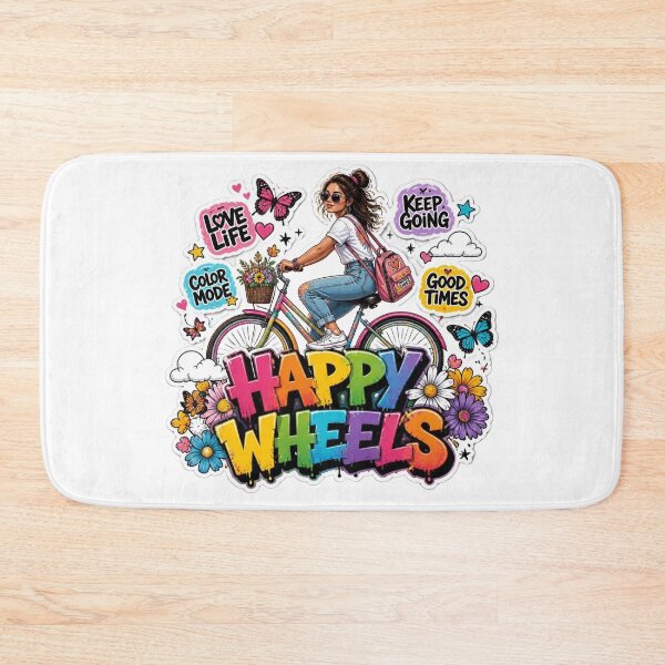 Item preview, HAPPY WHEELS Cute Bicycle Sticker PNG | Colorful Graffiti Cycling Girl | Fun Summer Bike Vinyl Decal | Happy Ride Aesthetic Gift designed and sold by Stylestickers55.