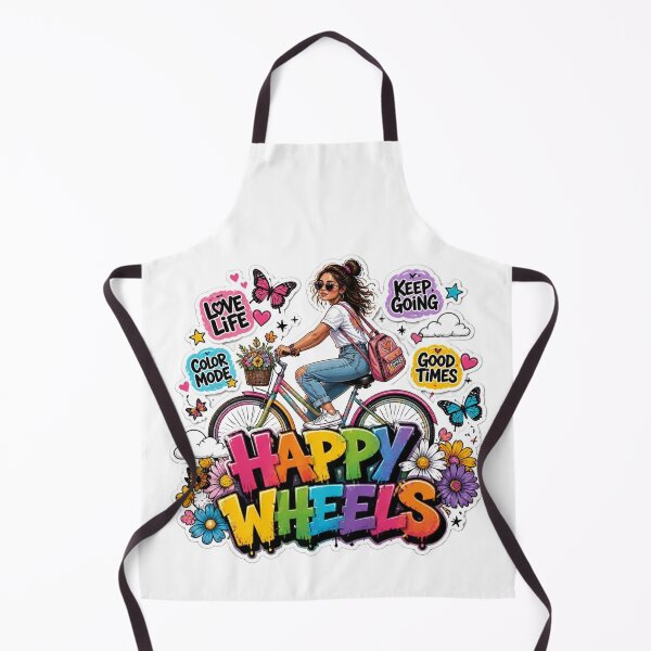 Item preview, HAPPY WHEELS Cute Bicycle Sticker PNG | Colorful Graffiti Cycling Girl | Fun Summer Bike Vinyl Decal | Happy Ride Aesthetic Gift designed and sold by Stylestickers55.