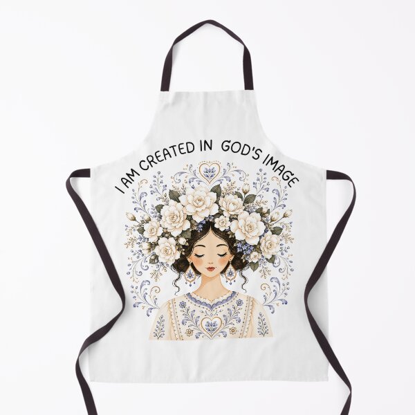 Item preview, I Am Created In God's Image Faith-based Affirmation Scandinavian Folk Art Style designed and sold by ThePinkProject.