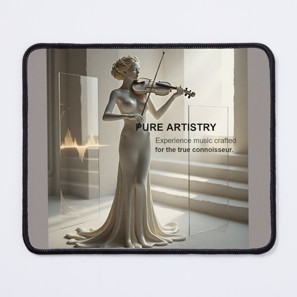 Item preview, Pure Artistry Minimalist Gallery Poster: White Marble Violinist Surreal Art Canvas designed and sold by Creative-RE.