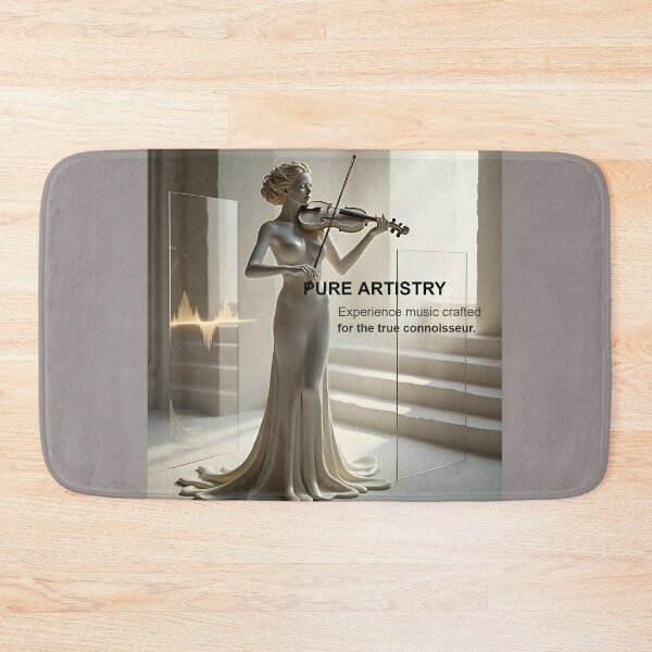Item preview, Pure Artistry Minimalist Gallery Poster: White Marble Violinist Surreal Art Canvas designed and sold by Creative-RE.