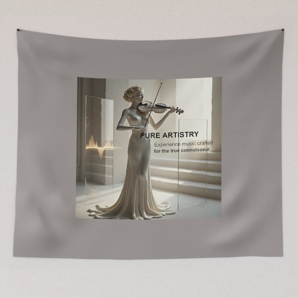 Item preview, Pure Artistry Minimalist Gallery Poster: White Marble Violinist Surreal Art Canvas designed and sold by Creative-RE.