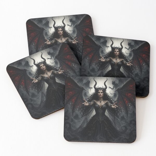 Item preview, Dark Gothic Demon Queen with Infernal Wings | Dark Fantasy Art | Gothic Wall Art | Fantasy T-Shirt | Witchcore | Occult Aesthetic designed and sold by A-T-H.