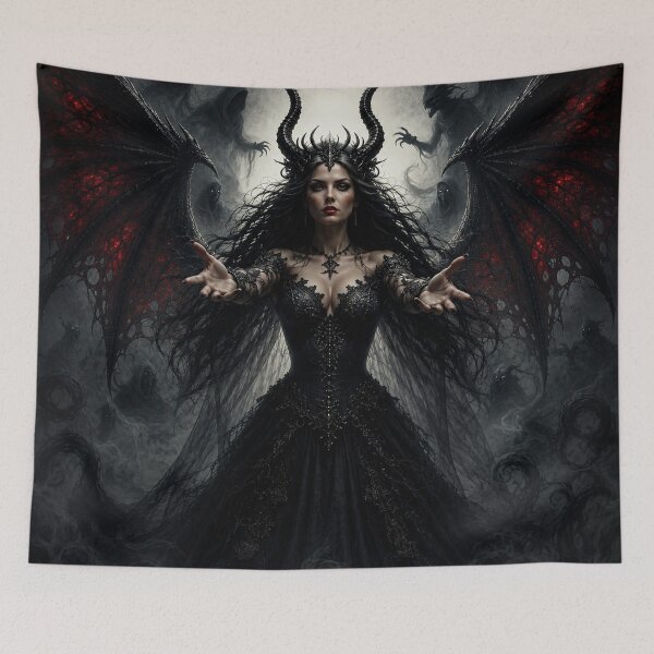 Item preview, Dark Gothic Demon Queen with Infernal Wings | Dark Fantasy Art | Gothic Wall Art | Fantasy T-Shirt | Witchcore | Occult Aesthetic designed and sold by A-T-H.
