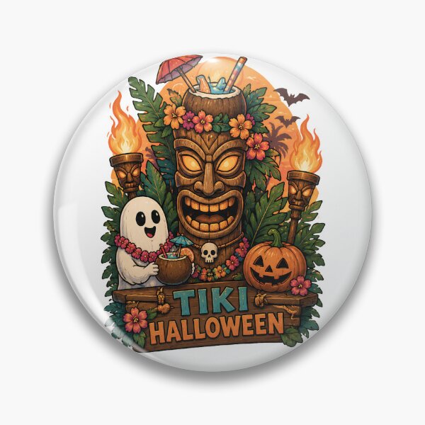 Item preview, Tiki Halloween Ghost designed and sold by DustyCuriositie.