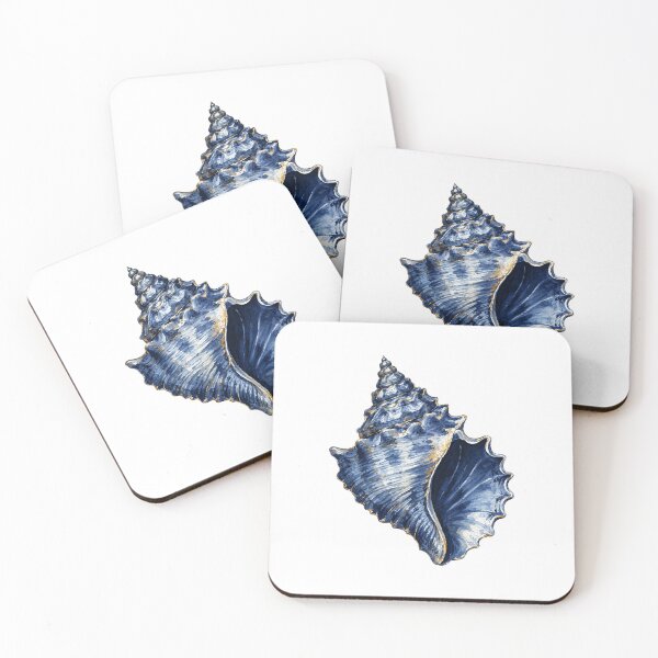 Item preview,  Blush Blue Conch Shell with Gold Accents designed and sold by SOUFIANE1991.