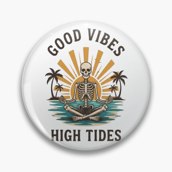 Item preview, Good Vibes High Tides Skeleton designed and sold by GiggleInkTees.