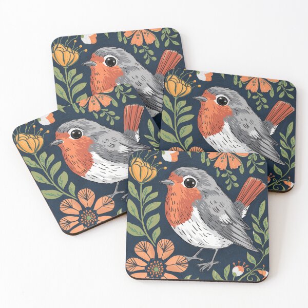 Item preview, Folk Robin Bird  designed and sold by Filora Atelier | Bird Art.